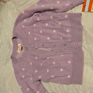 NWT 18 MONTHS Cat & Jack Lavender Cardigan with White Dots